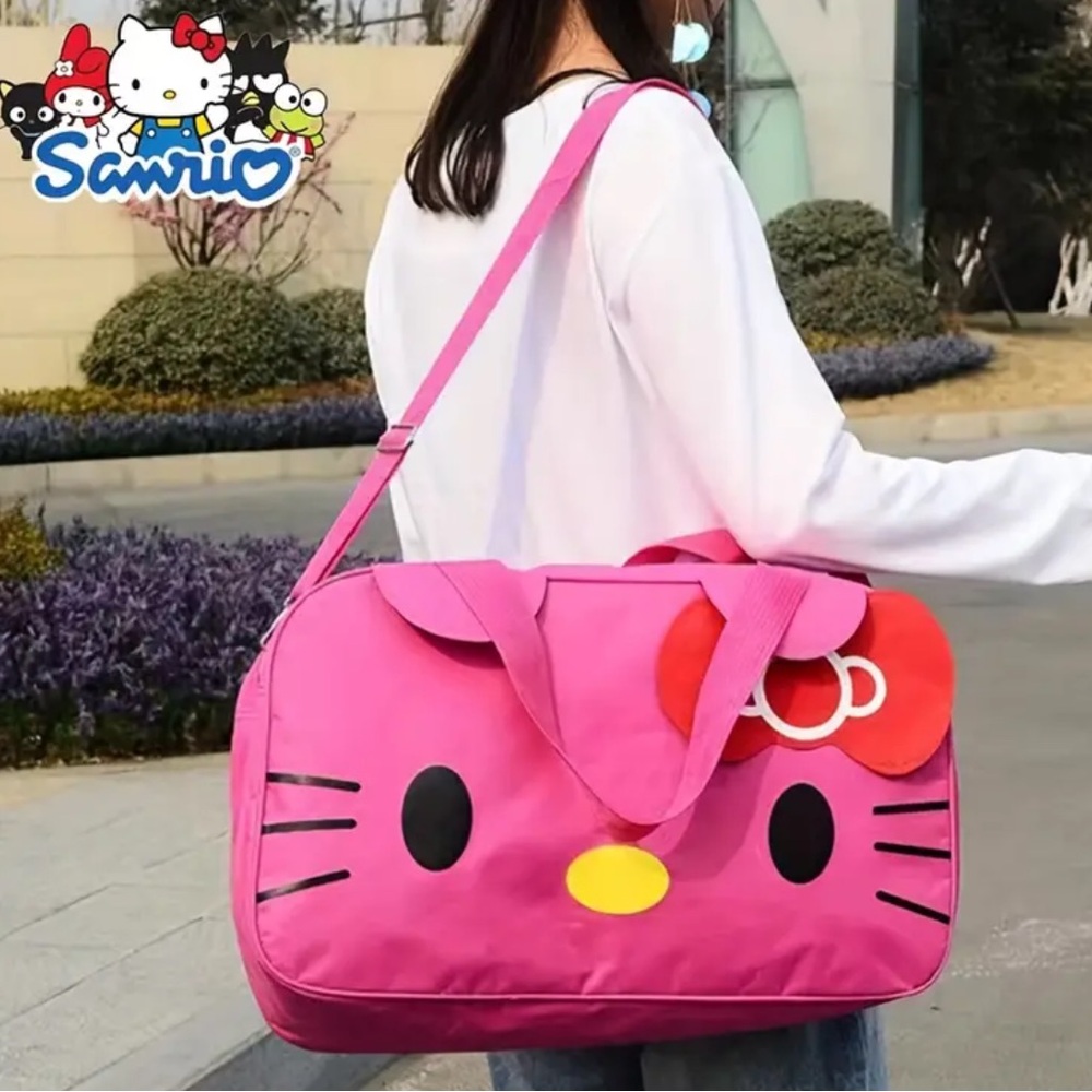 Hello Kitty Cartoon Large Shoulder Bag with Bow, Travel bag